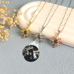 Customized Photo Projection Necklace • Personalized Picture Inside Necklace • Compass Necklace • Gifts For Her • Graduation Gift