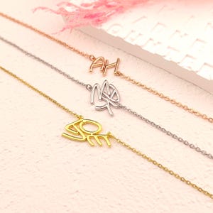 Collar con inicial personalizado • Collar con letras personalizadas • Collar ajustable personalizado • Collar de plata • Regalo para ella
