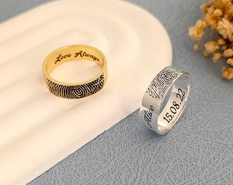 Actual Fingerprint Ring • Name Ring • Date Ring • Initial Ring • Christmas Gifts