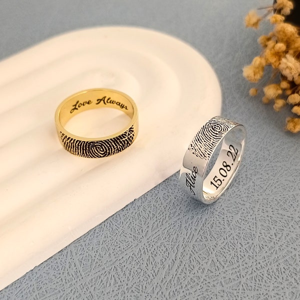 Actual Fingerprint Ring • Name Ring • Date Ring • Initial Ring • Christmas Gifts