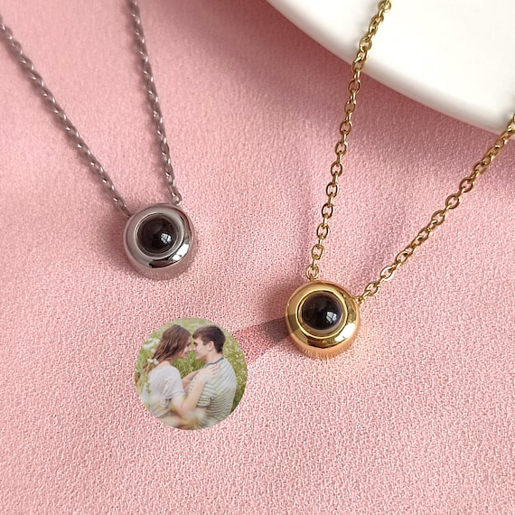 Custom Photo Projection Necklace Minimalist Projection Necklace