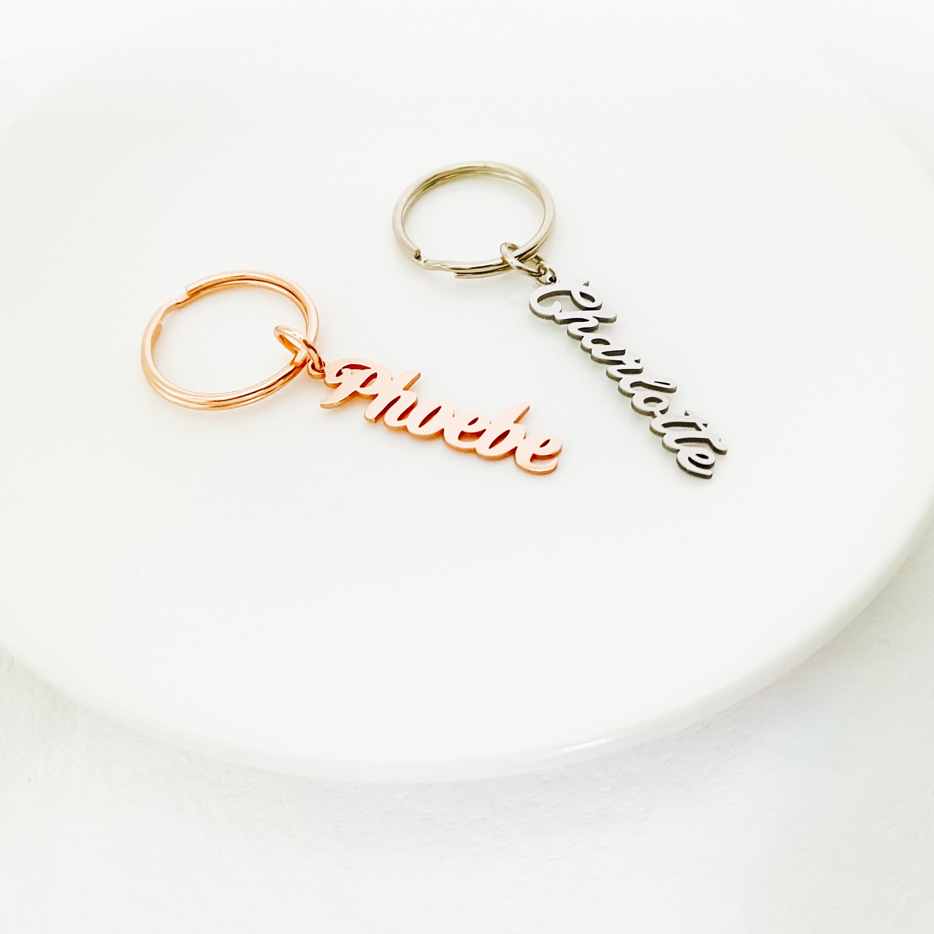 Personalized Name Keychain Custom Name Keychain Gold - Etsy