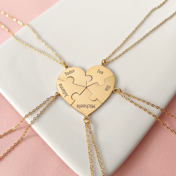 Personalized Puzzle Necklacepuzzle Necklace for Friendscouple