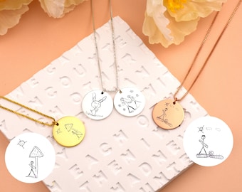 handwriting necklace childrens drawing necklace