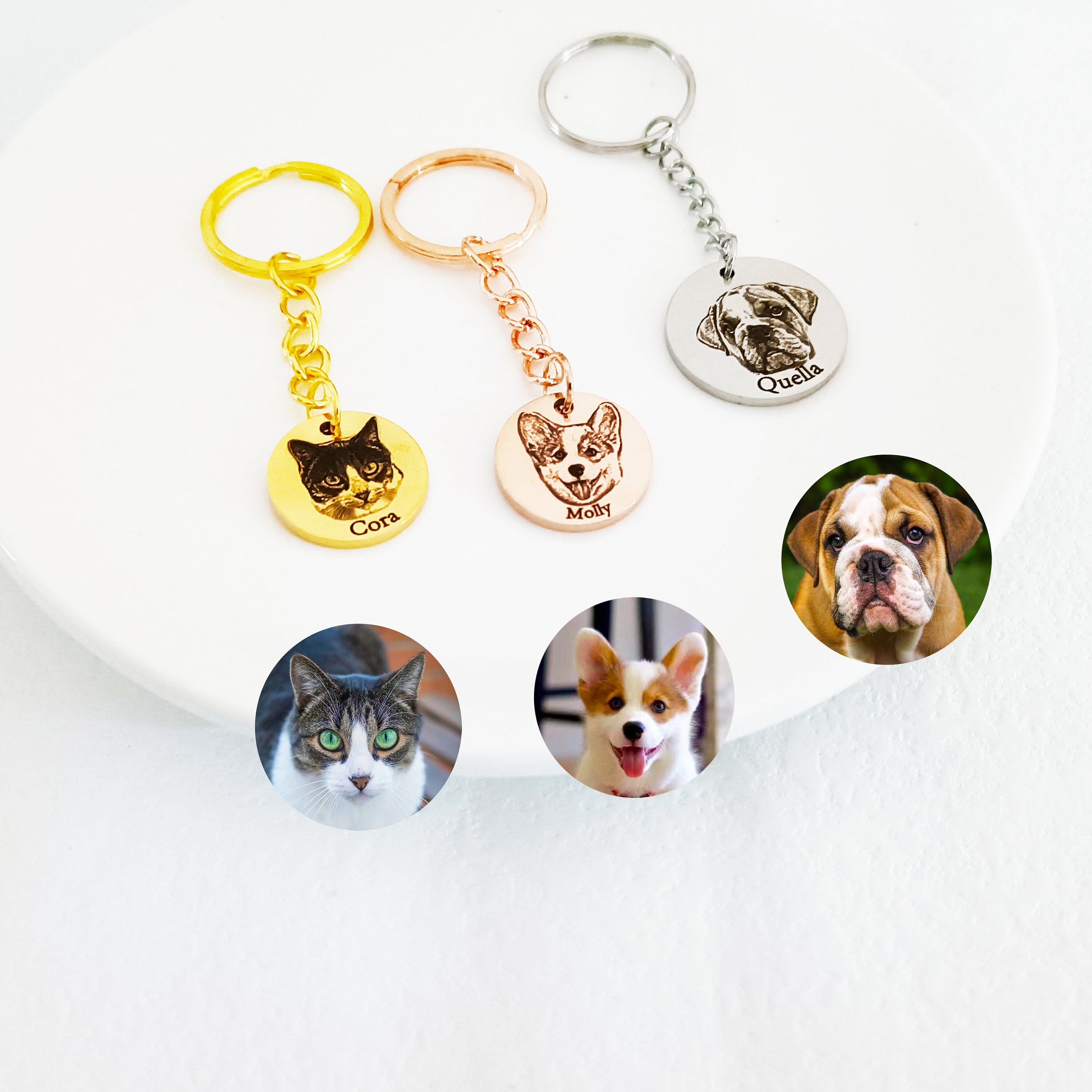 Personalized Keychains Pet Memorial Keychains Pet Photo Etsy
