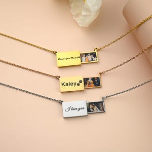 Collar con medallón de sobre personalizado • Collar con foto • Collar con foto conmemorativa grabada • Collar extraíble • Regalo para el Día de la Madre