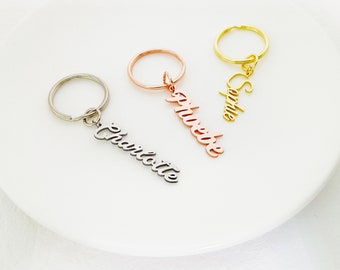 Personalized Name Keychain • Custom Name Keychain • Gold, Silver, Rose Gold Keychain • Father's Day Gifts • Christmas gift