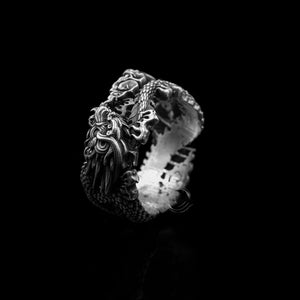 Sterling Silver Dragon Ring: Unisex Boho Punk Jewelry