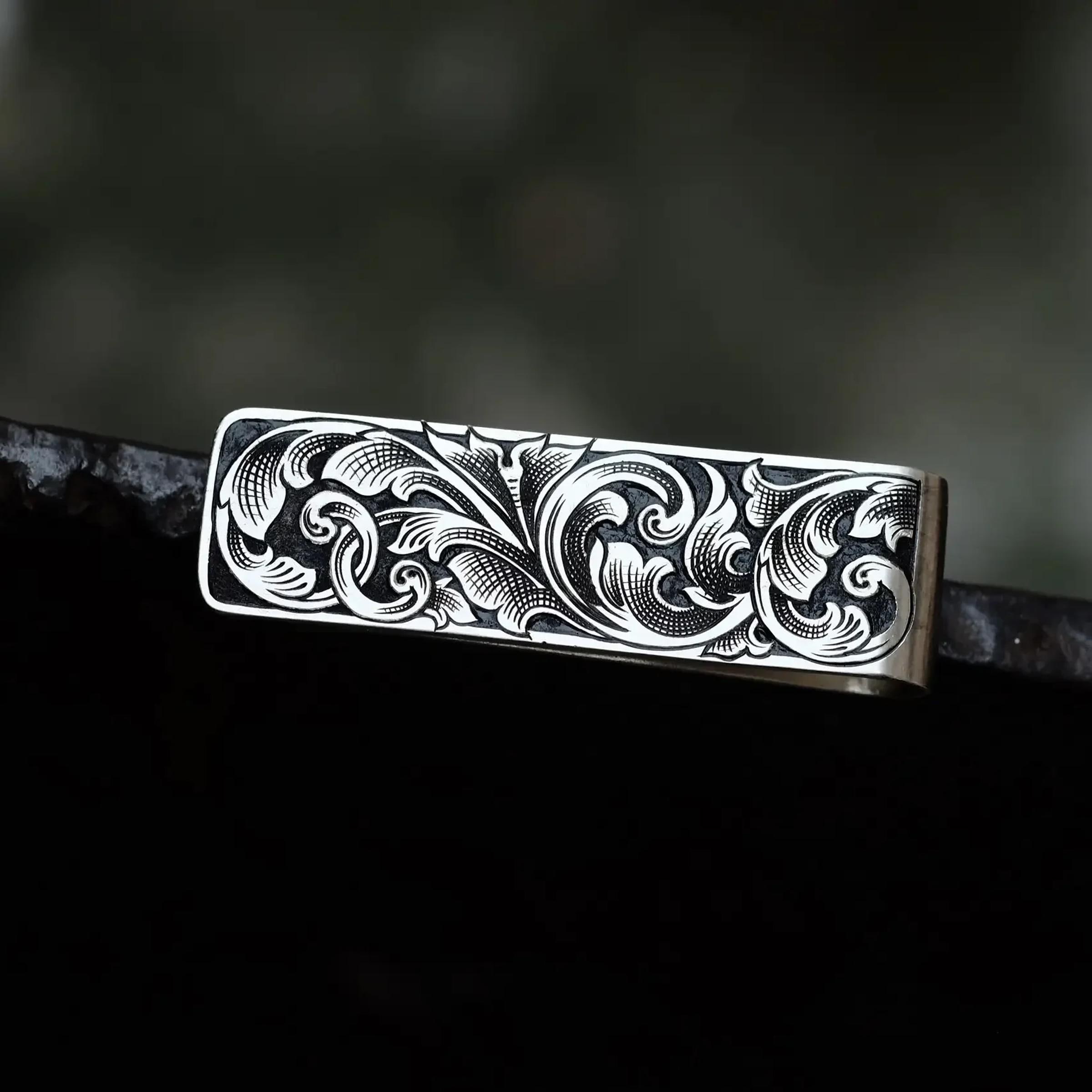 ヤ*き様 Sterling マニークリップ　925 Paper Clip Money Clip - Hand Forged Sterling Silver Money