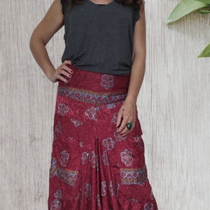 Long Skirt Dress, Sari Silk Bohemian Skirt, Boho Dress image 1