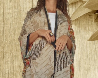 Grand foulard en soie en tissu sari tenues indiennes, foulard vintage vêtements indiens.