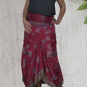 Langer Rock Kleid, Sari Seide Boho Rock, Boho Kleid Bild 8