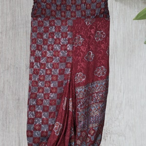 Long Skirt Dress, Sari Silk Bohemian Skirt, Boho Dress image 7