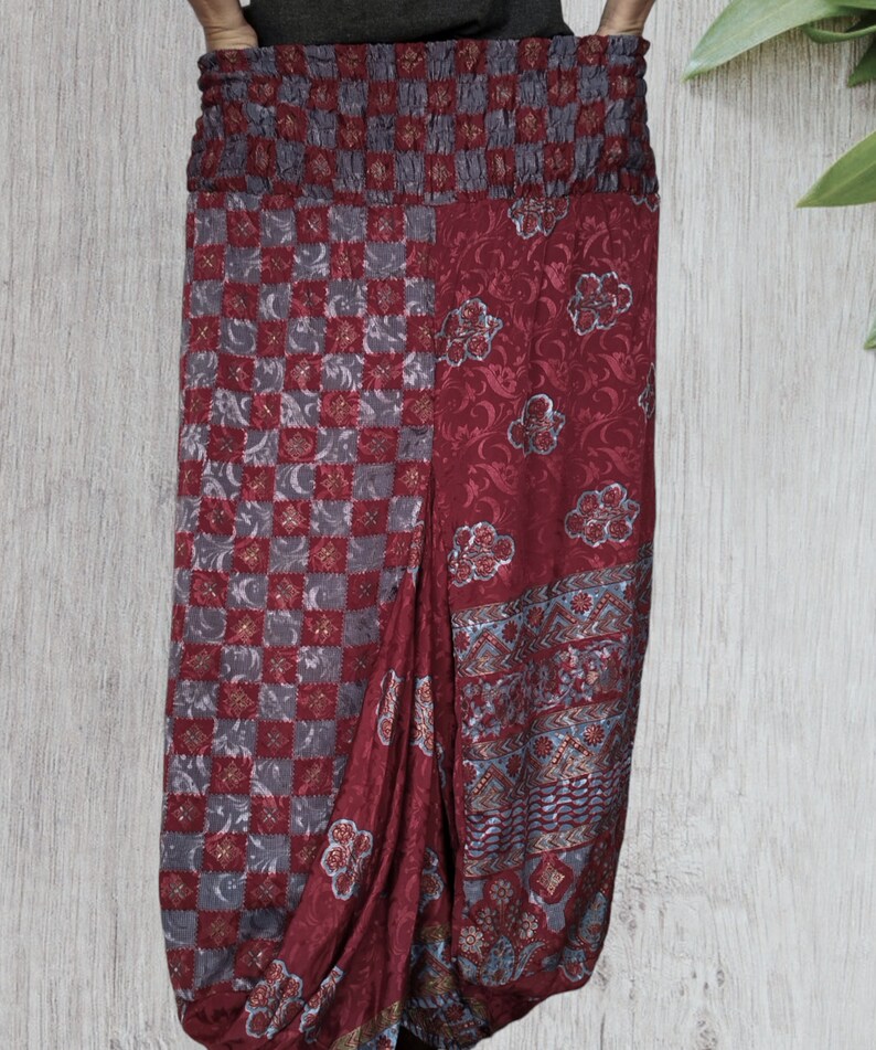 Long Skirt Dress, Sari Silk Bohemian Skirt, Boho Dress image 7