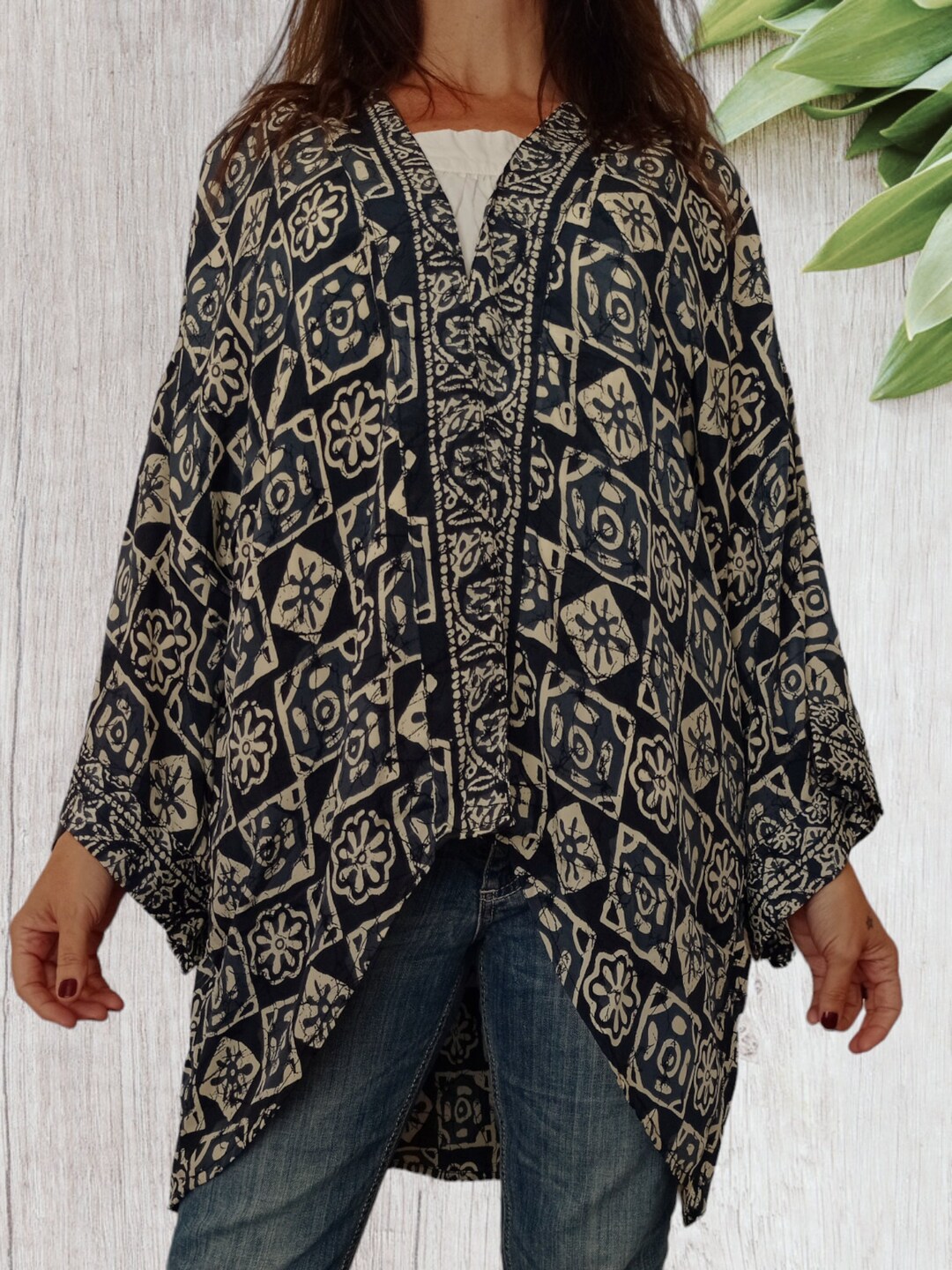 Short Kimono Jacket. Short Kimono Robe. Bohemian Jacket for Women. - Etsy