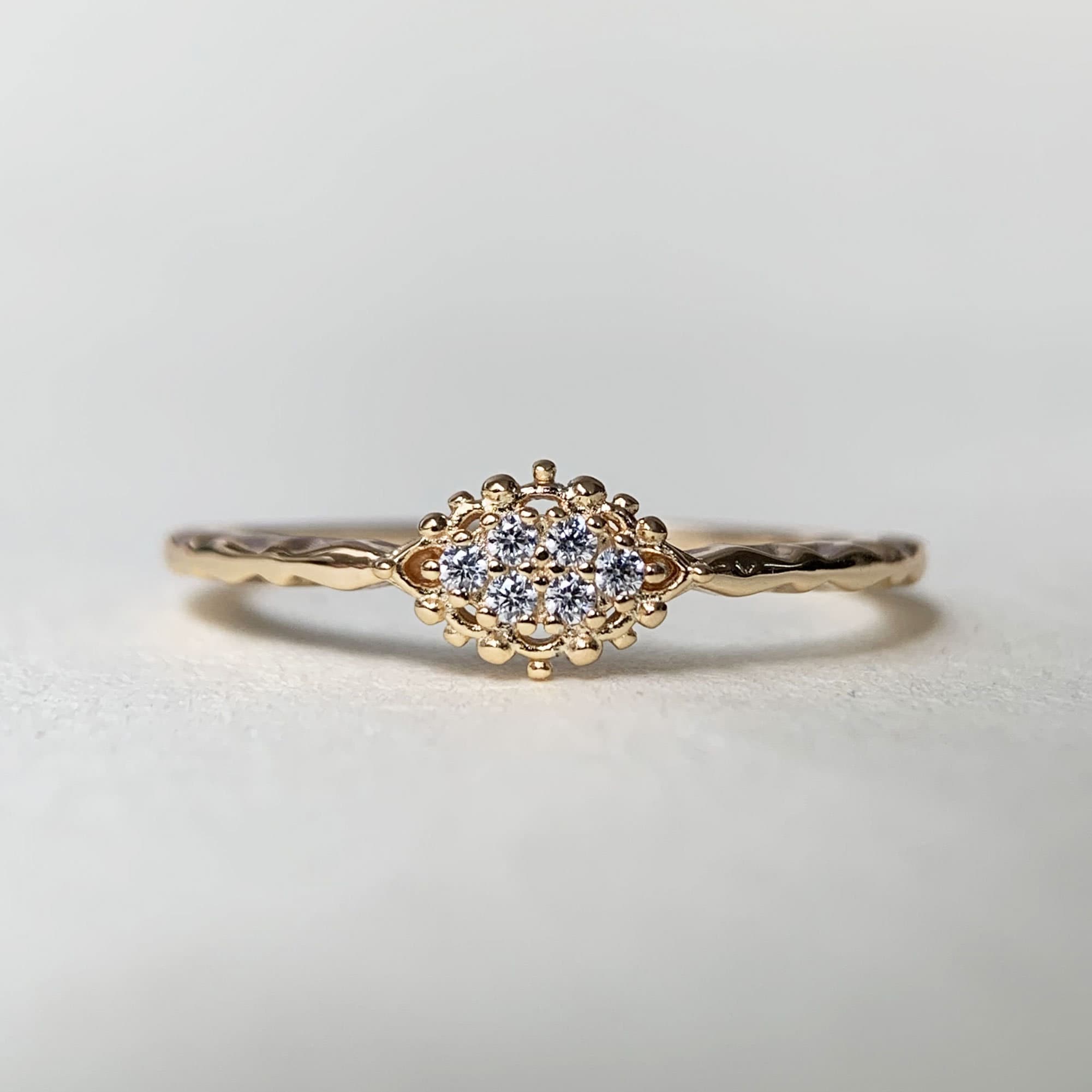 Vintage Wedding Band Gold Marquise Ring Cubic Zirconia - Etsy