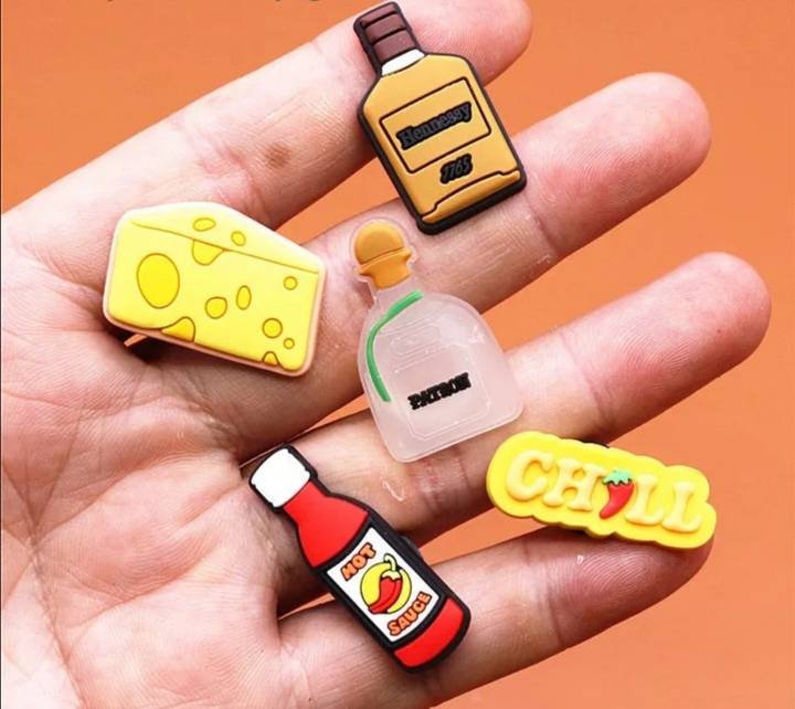 Crocs Charms Wine Bottle Shoe Charms Cheese Chili Sauce Etsy