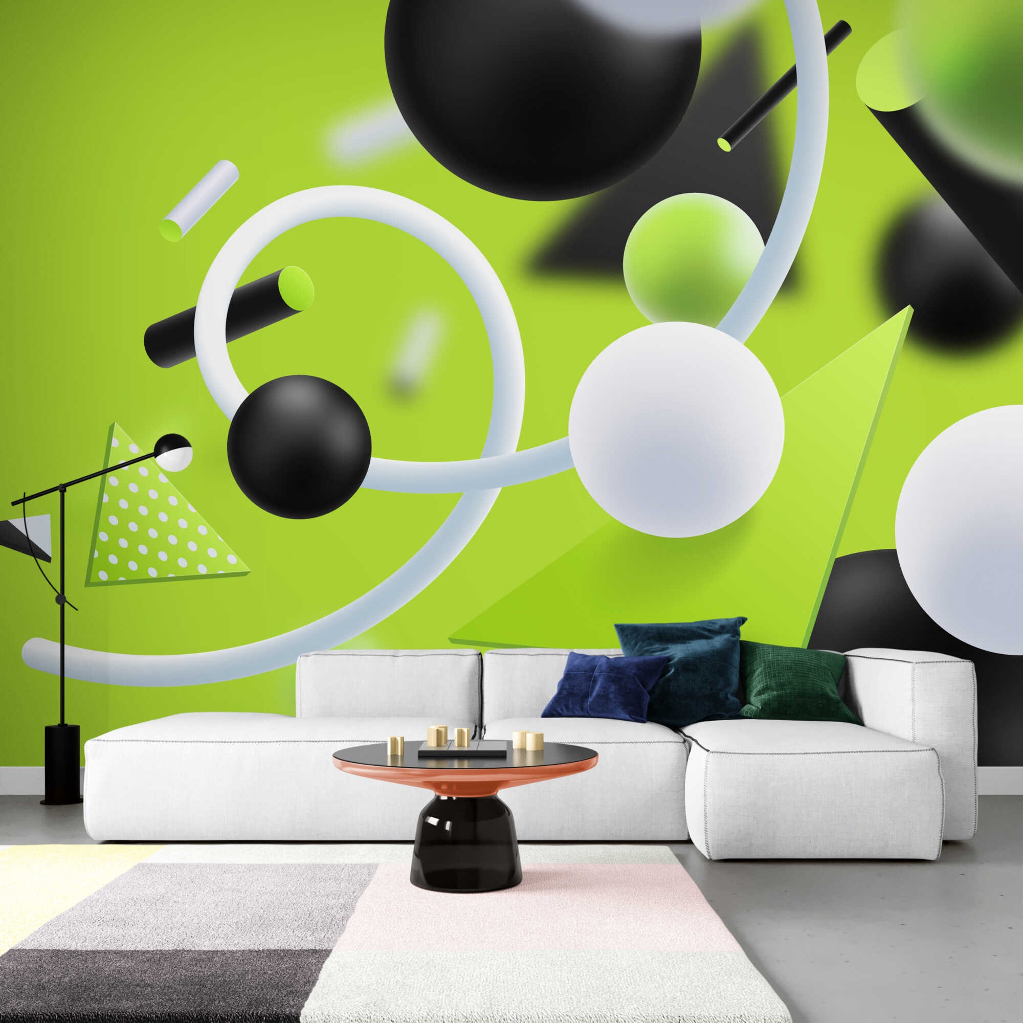Green Futuristic 3d Wallpaper 3d Wall Mural for Accent Wall Abstract 3d ...