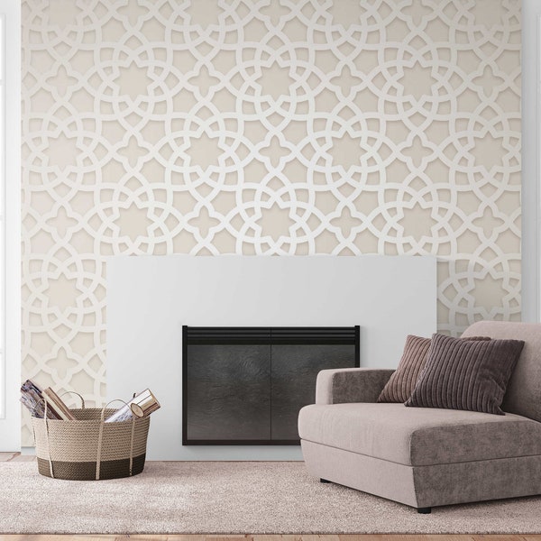 3D Arabic Pattern Mural 3D Geometric Wallpaper Custom Vinyl Non-Woven Premium Wall paper Peel & Stick Mural 3D Wall Mural 3D Photo Wallpaper