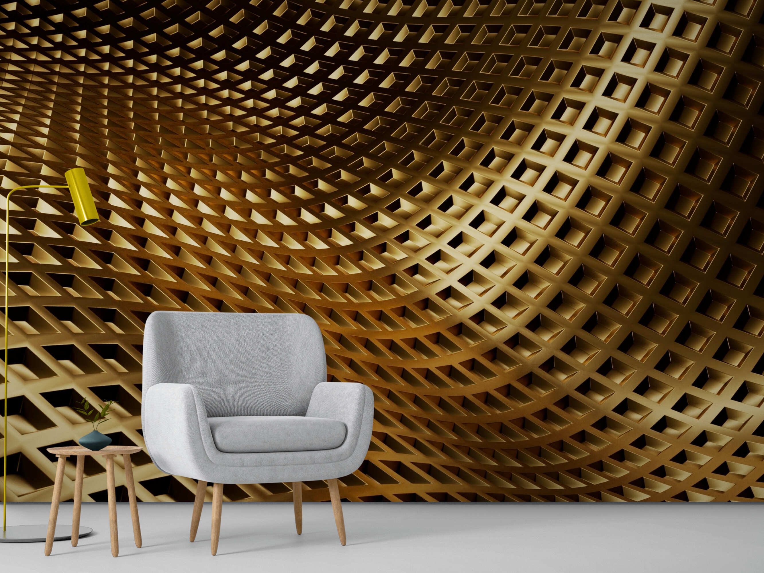 Peel and Stick Wallpaper Removable Gold 3D Wall Paper Wall Mural Custom Vinyl Living Room