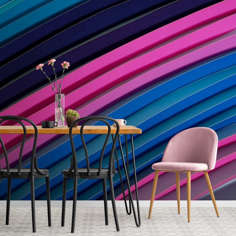 Living Room 3D Wallpaper Colored Wall Mural 3D Wall Paper Etsy