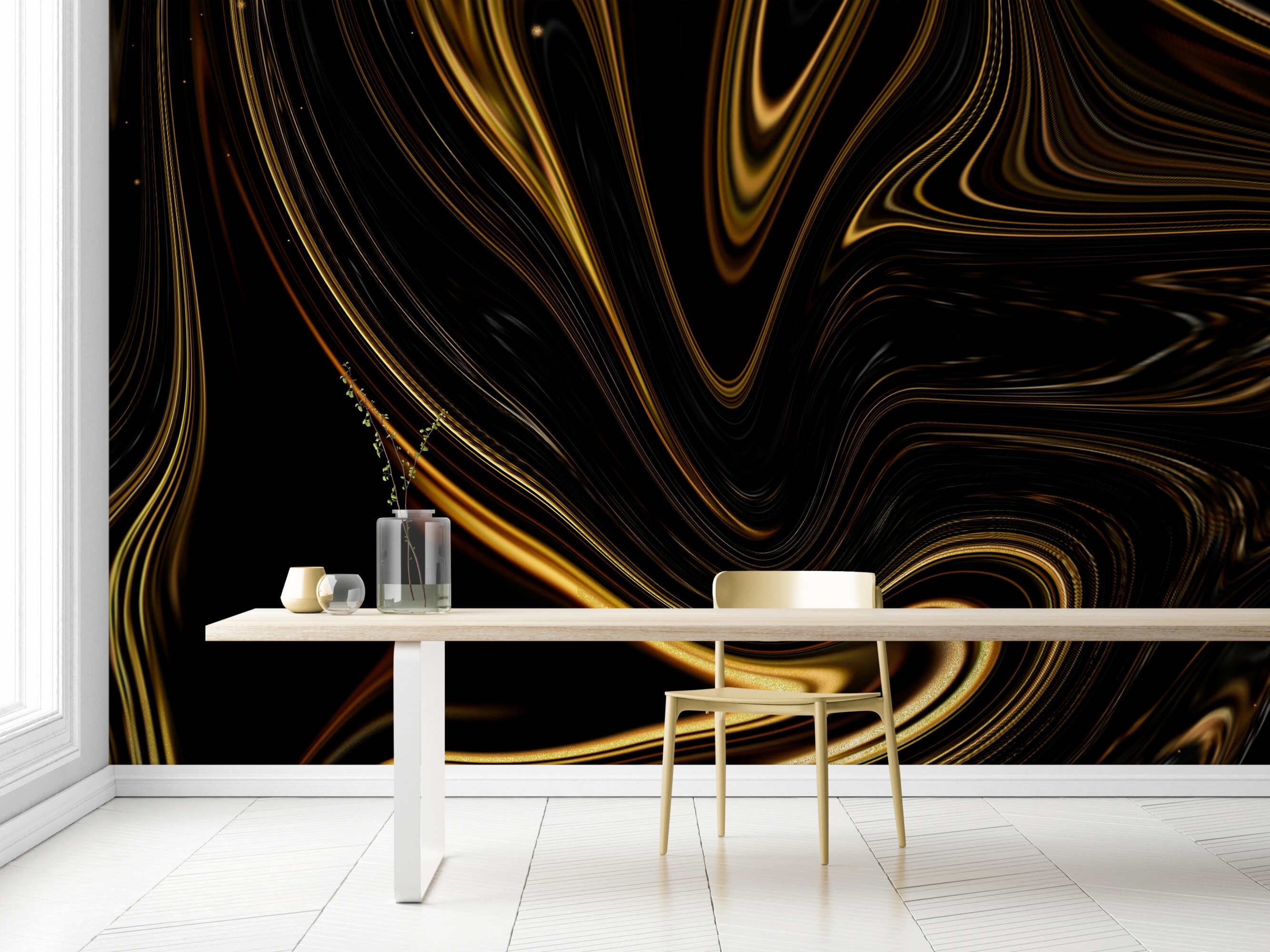 Dark Gold 3D Wall Paper Art Wall Mural 3D Wallpaper Etsy