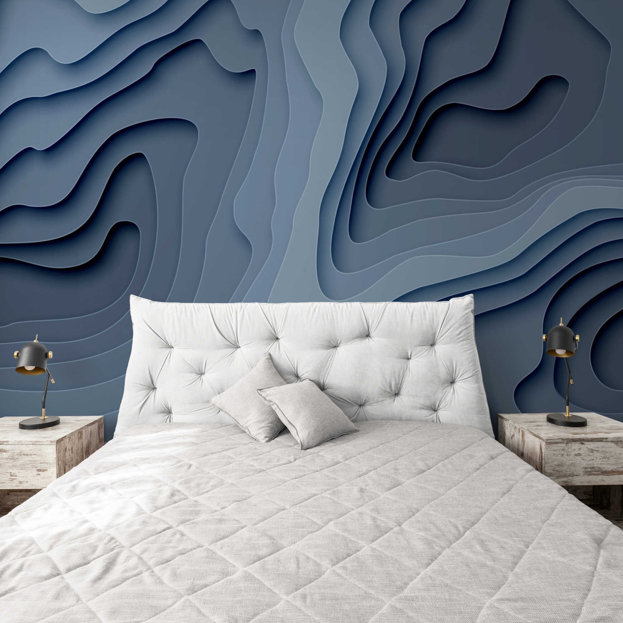 Blue 3D Wallpaper Mural, Abstract Wallpaper Decor Wall Paper 3d Gagme