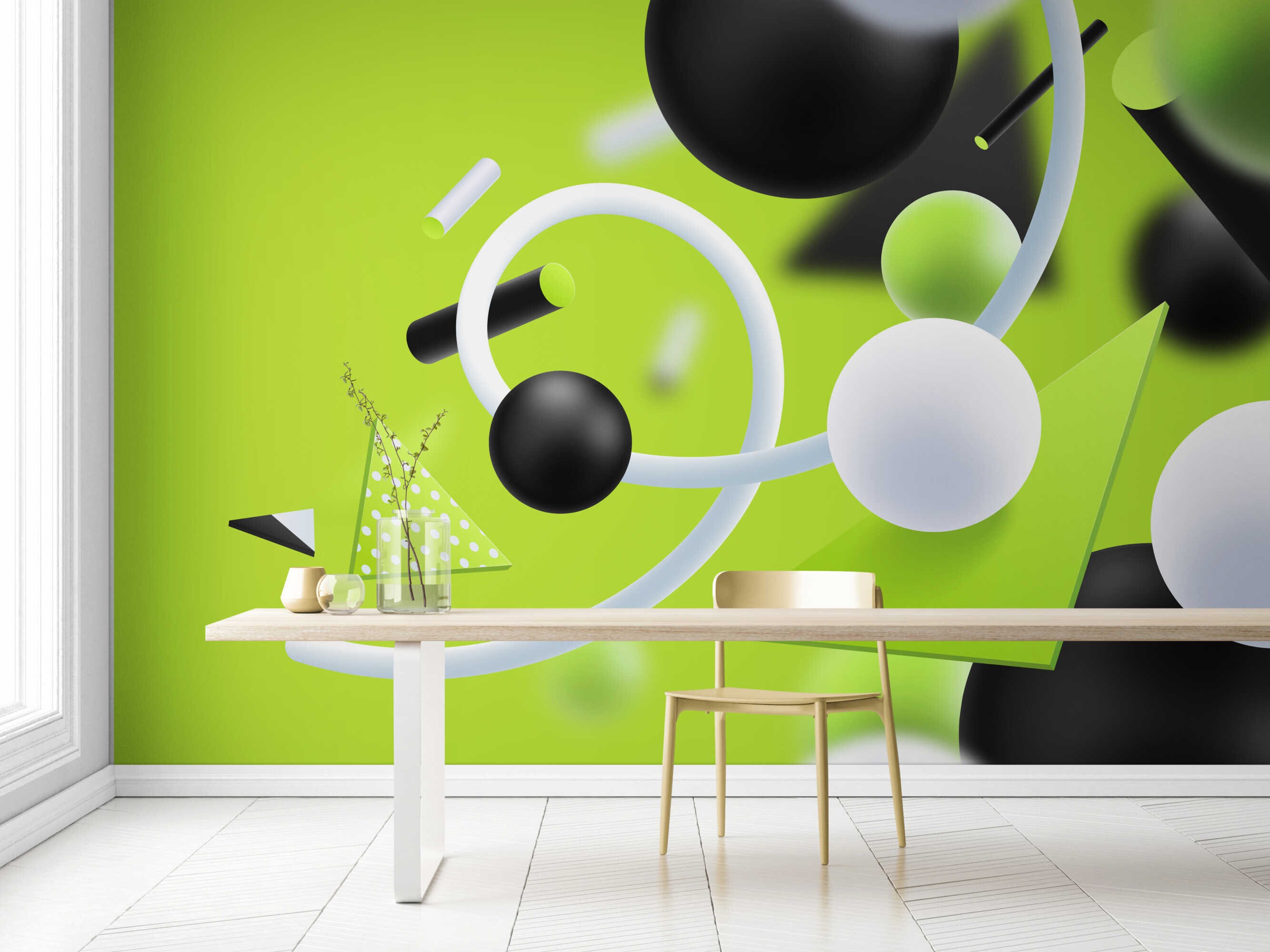 Green Futuristic 3d Wallpaper 3d Wall Mural for Accent Wall Abstract 3d ...