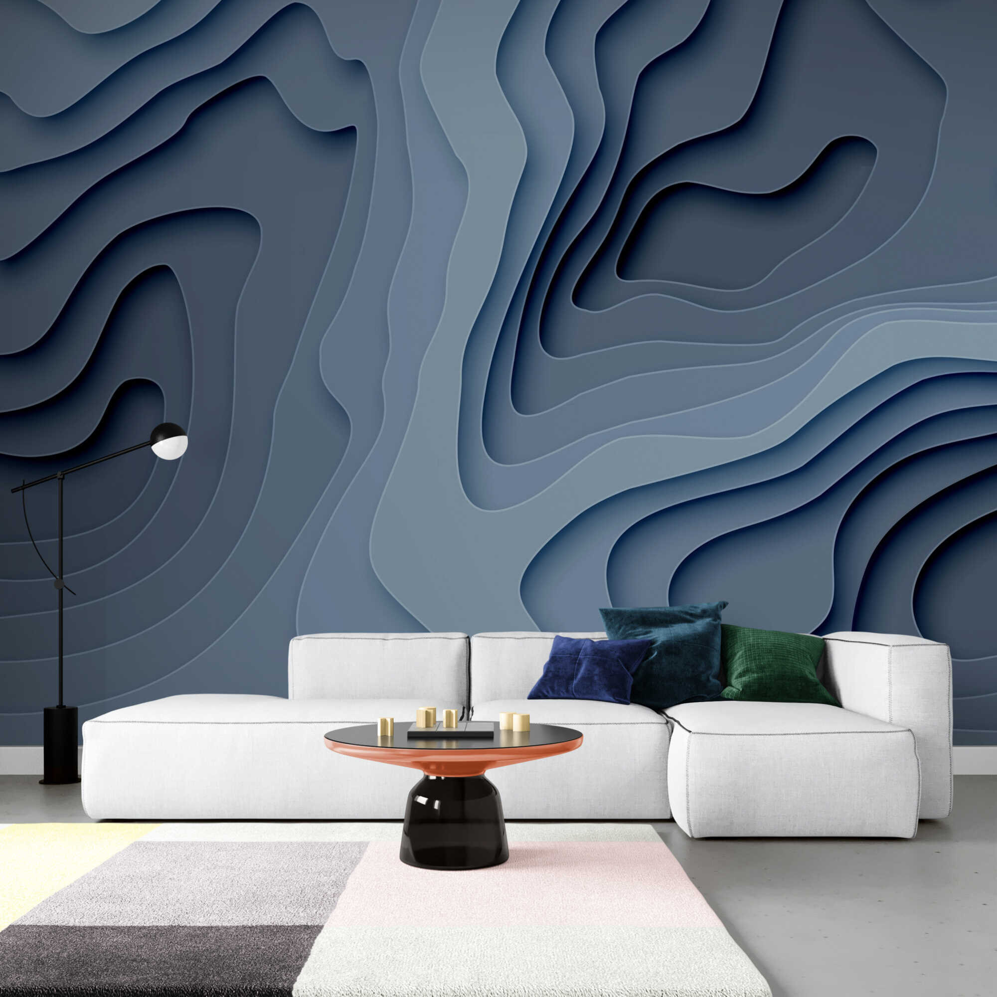 Blue 3D Wallpaper Mural, Abstract Wallpaper Decor Wall Paper 3d Gagme