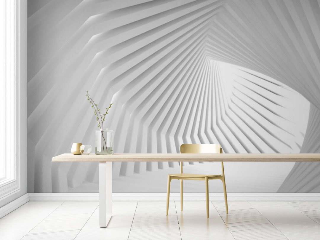 Modern 3D Wall Mural: Geometric Peel and Stick Wallpaper - Etsy UK