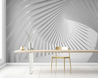 Modern 3D Wall Mural: Geometric Peel and Stick Wallpaper