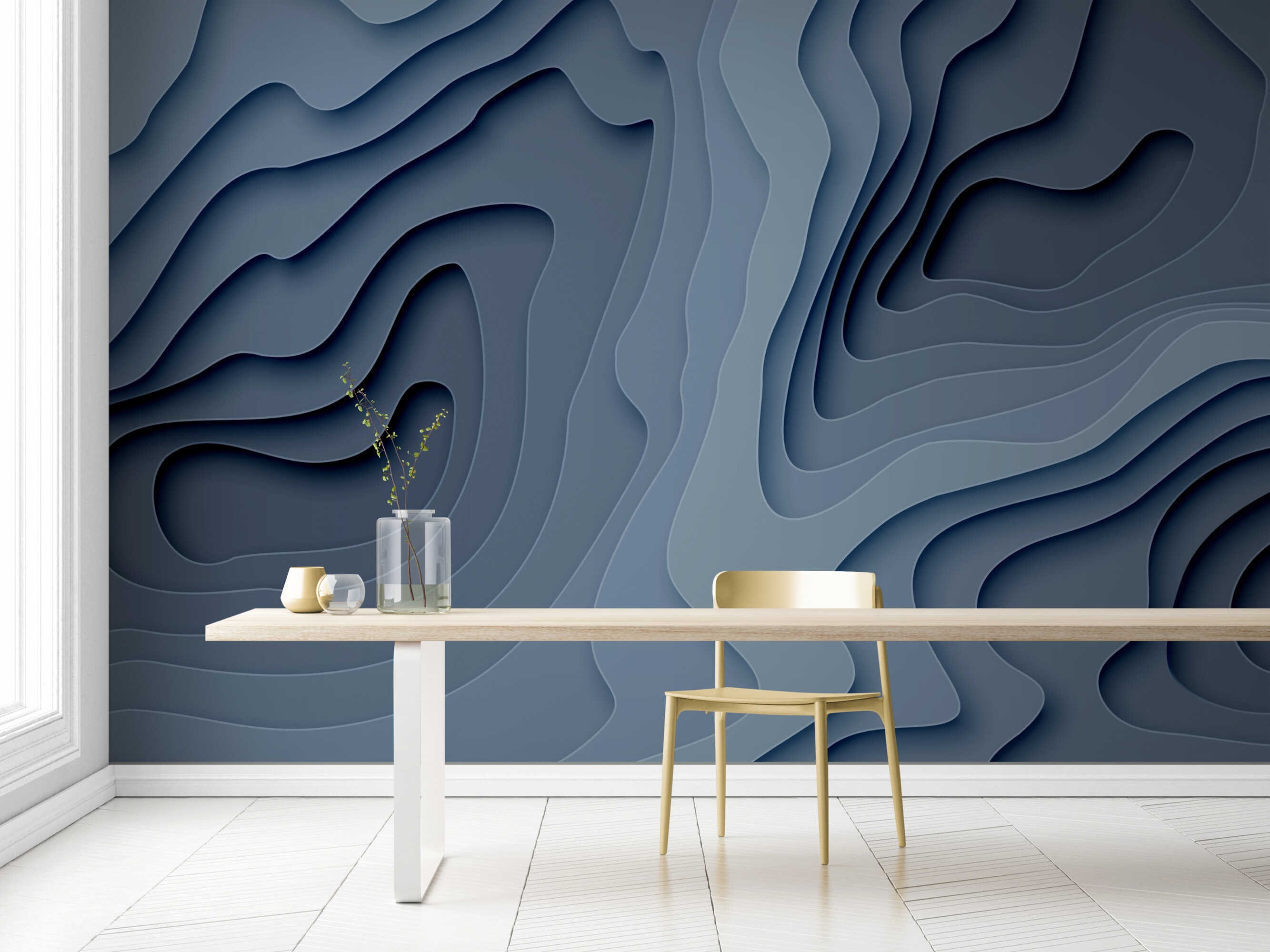 Blue 3D Wallpaper Mural, Abstract Wallpaper Decor Wall Paper 3d Gagme