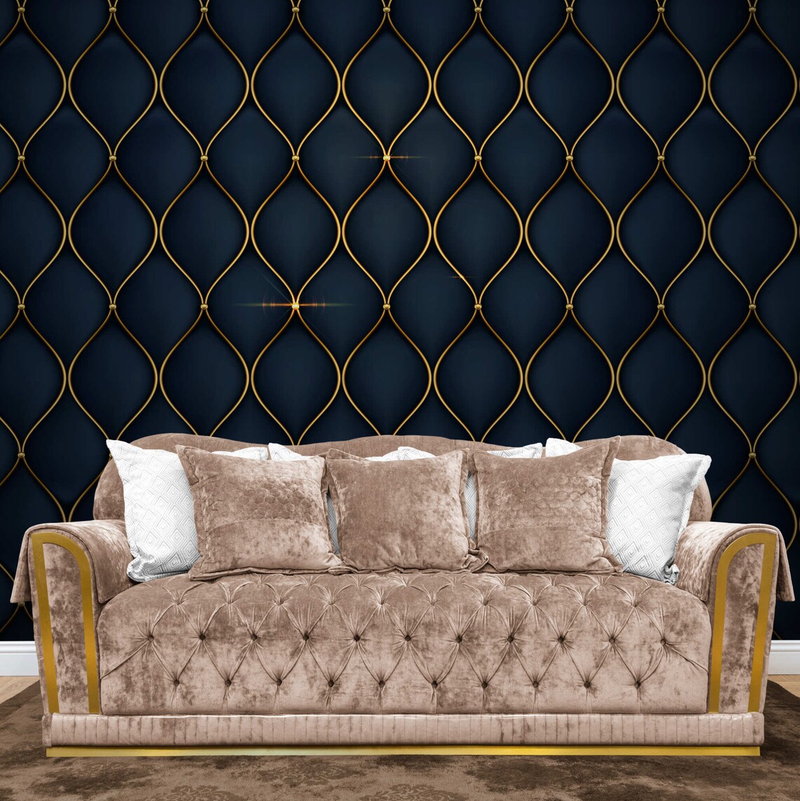 Peel and Stick Luxury Gold Wallpaper Geometric Wall Mural Dark - Etsy