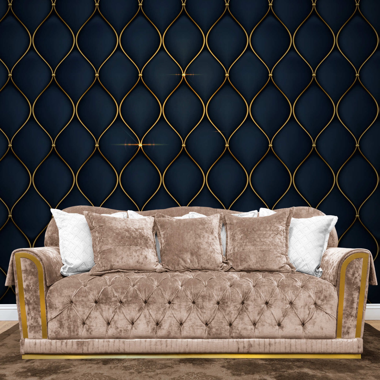 Peel and Stick Luxury Gold Wallpaper Geometric Wall Mural Dark - Etsy