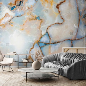 Onyx marble wallpaper stone peel and stick removable vinyl non-woven, self adhesive wall mural Vintage 3d wall paper stone photo wallpaper