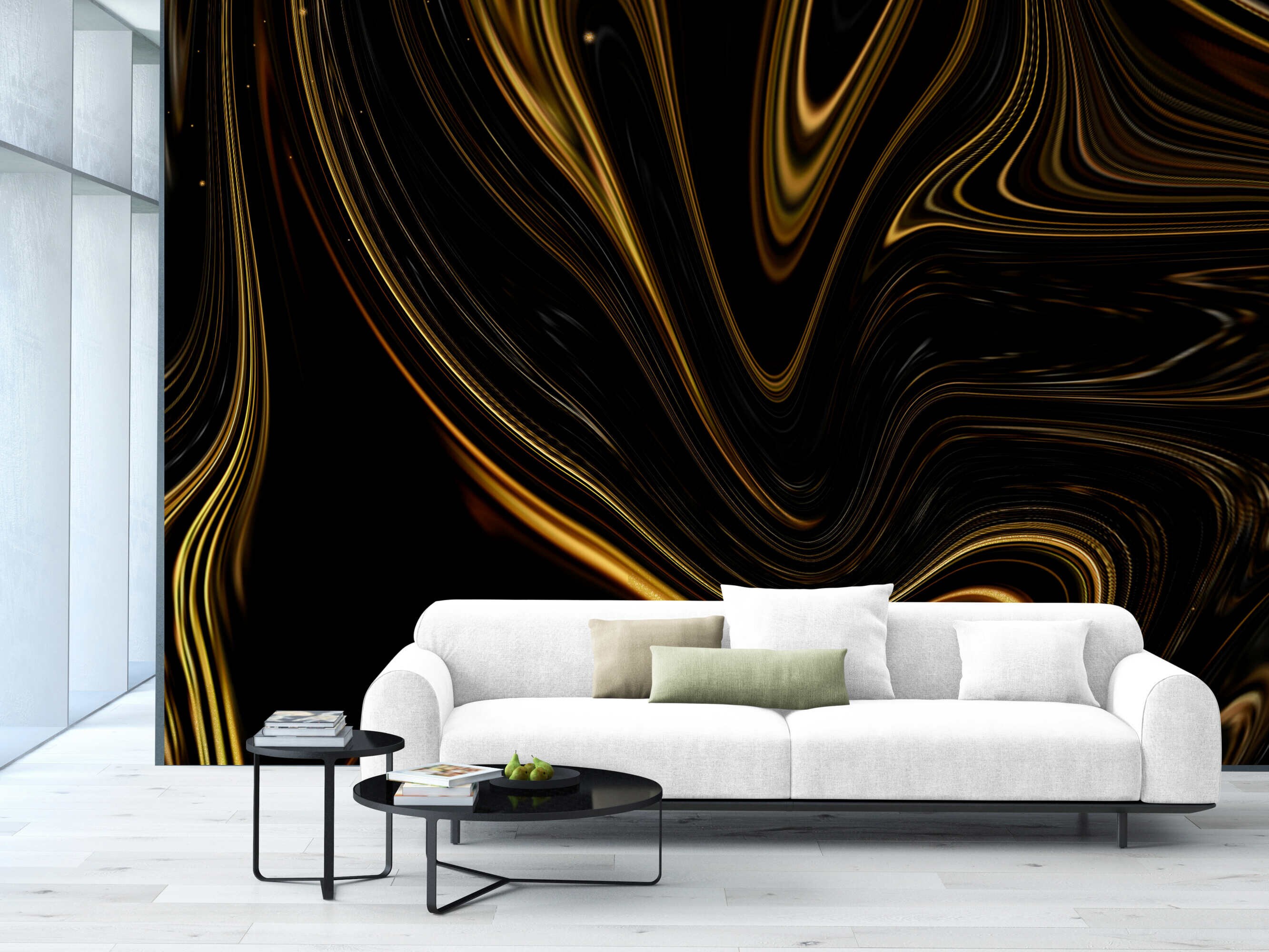 Dark Gold 3D Wall Paper Art Wall Mural 3D Wallpaper Etsy