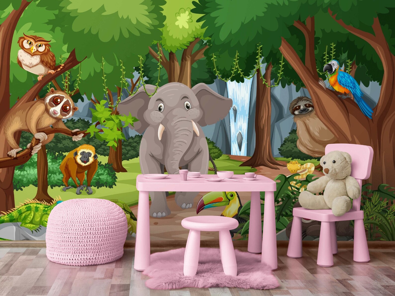 Loving Animals Kids Photo Mural for Playroom Bedroom Nursery Etsy