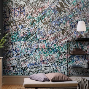 Peel and Stick Graffiti Wall paper for Urban Street Art Wall Mural, Remmovable Graffiti Mural, Self-adhesive Wall Paper WallMuralPro