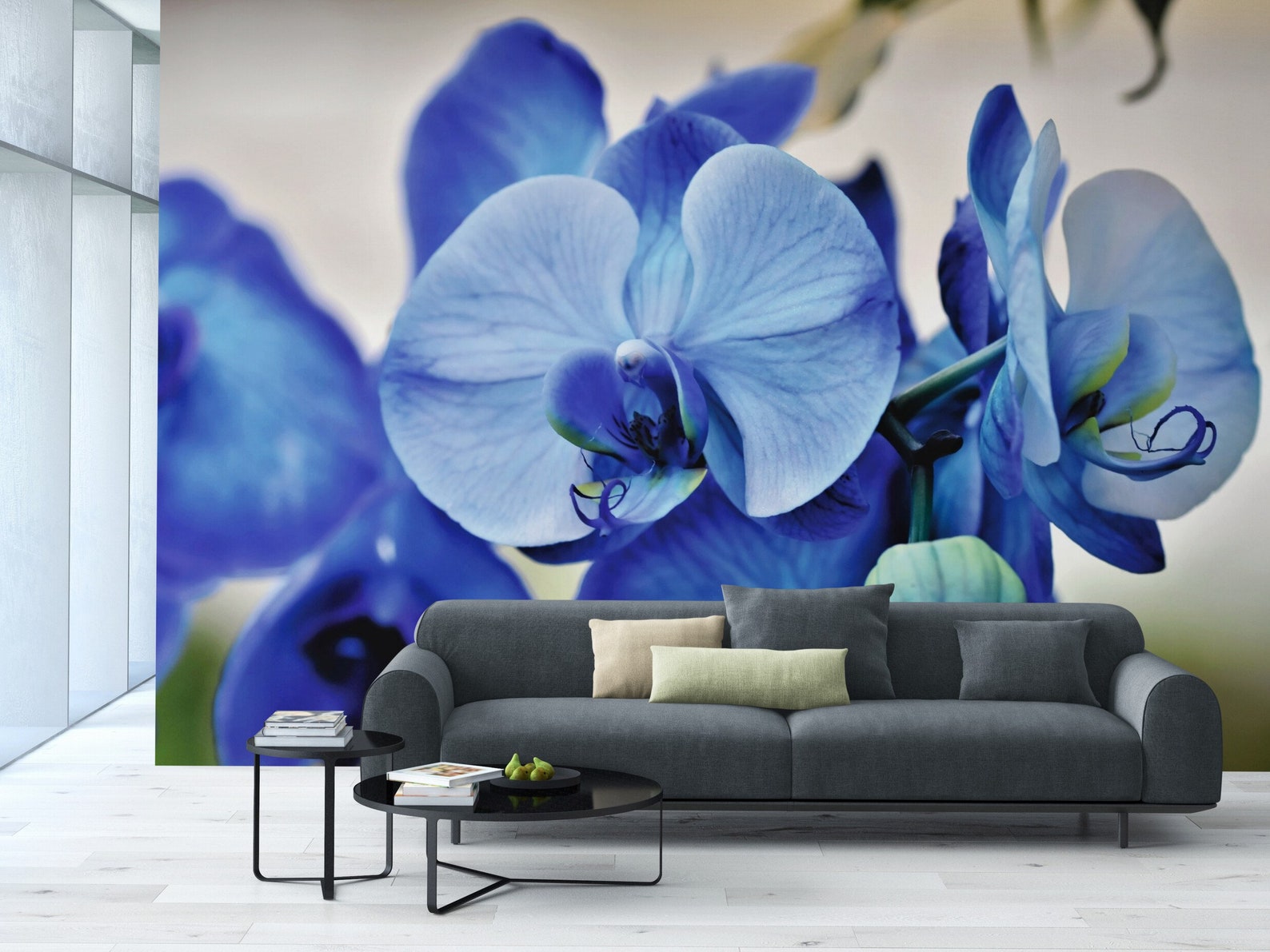 Orchids Wallpapers Decor Floral Murals Flowers Wallpaper Mural Etsy