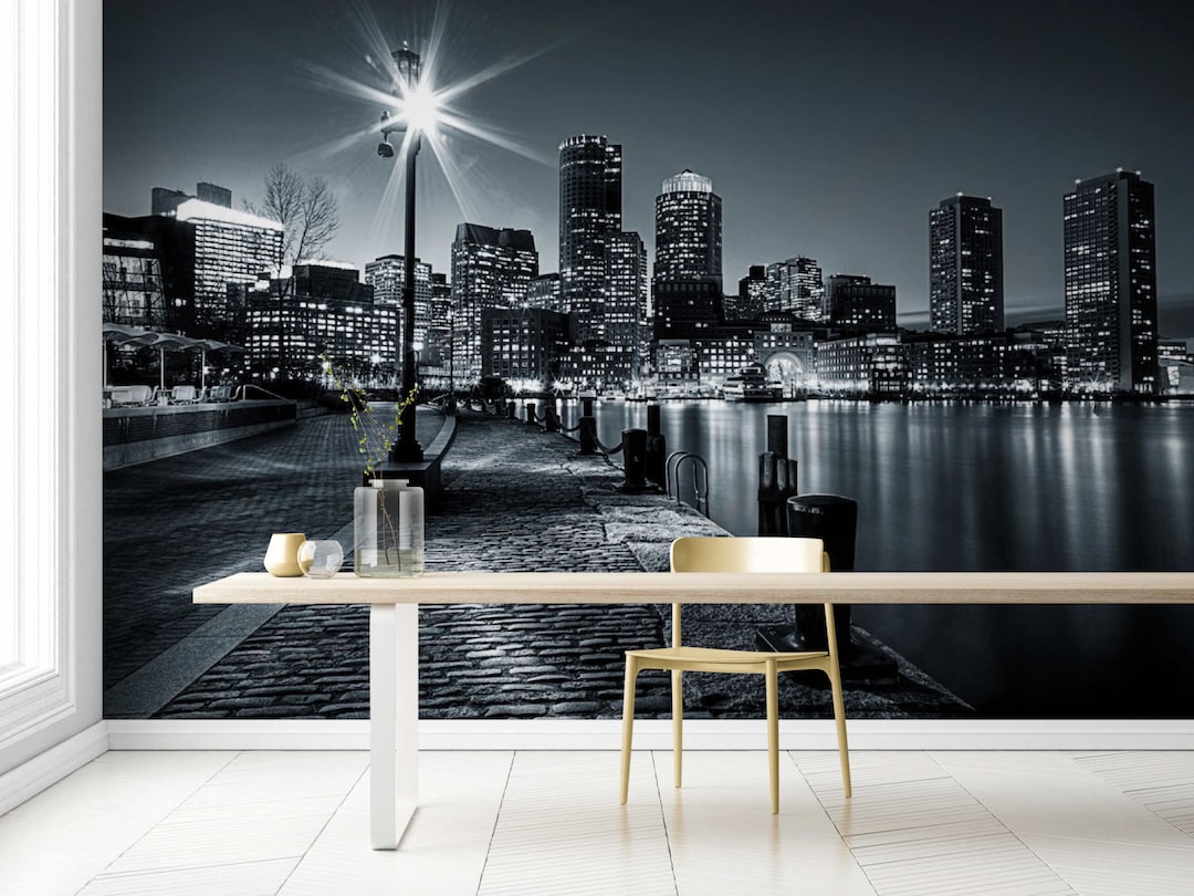 Modern Urban Embankment Wallpaper – 3D Peel and Stick City View Design ...