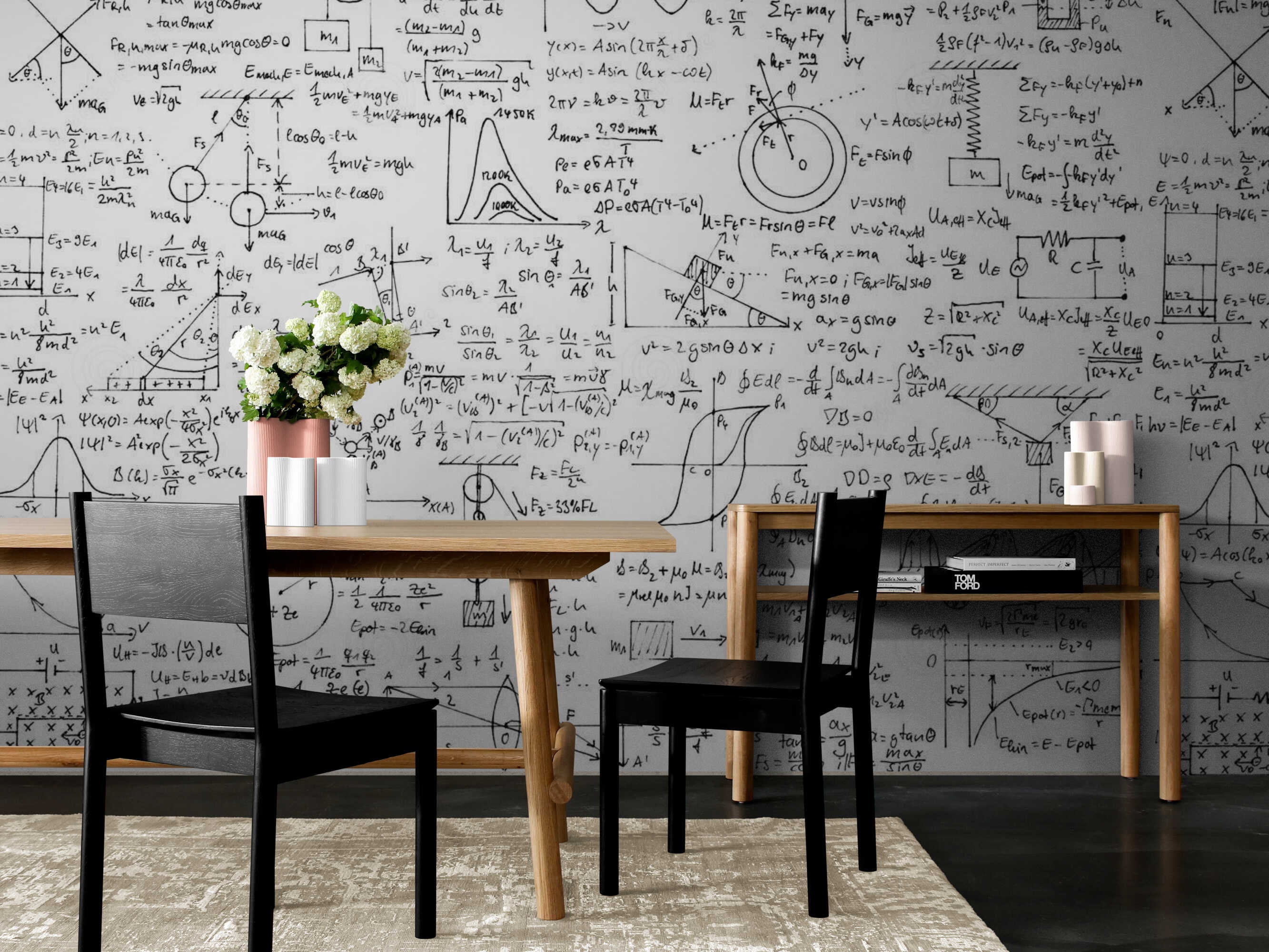 Physics Wall Paper Formula Wall Mural Art Wallpaper Custom Etsy