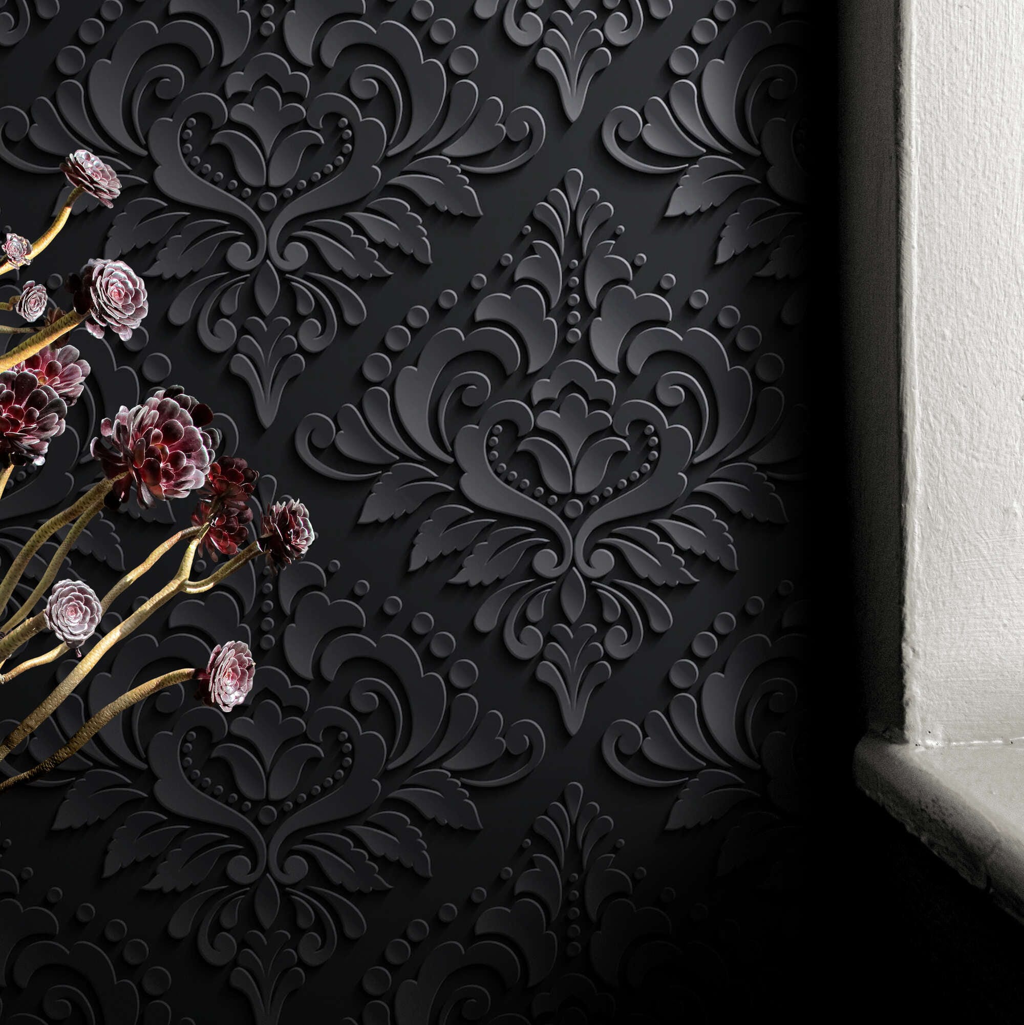 Peel and Stick Wallpaper Dark Vintage Pattern Wallpapers - Etsy UK