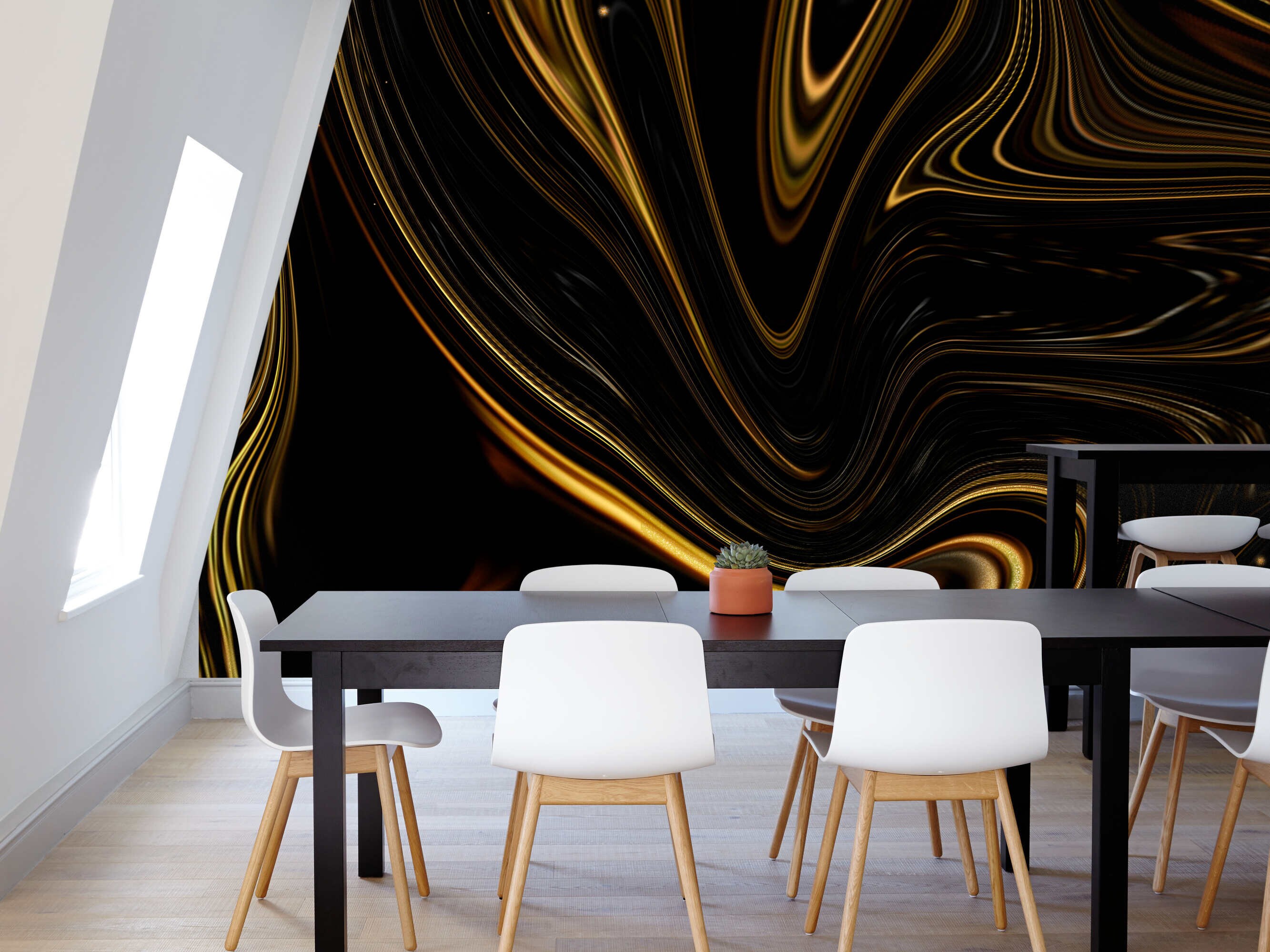 Dark Gold 3D Wall Paper Art Wall Mural 3D Wallpaper Etsy