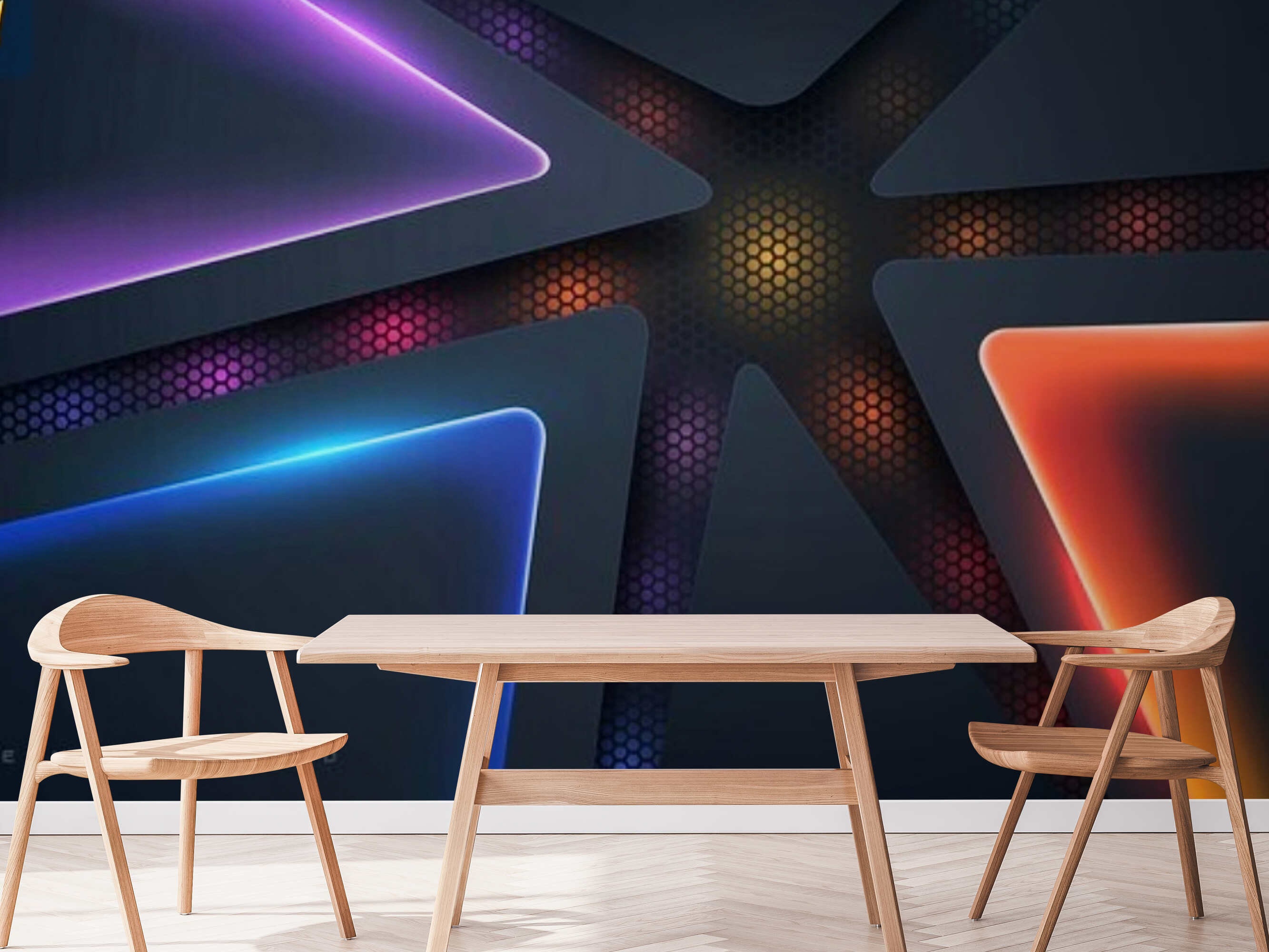 3D Wallpaper Neon Wall Mural Decor Kids 3d Wall Paper Bedroom Etsy