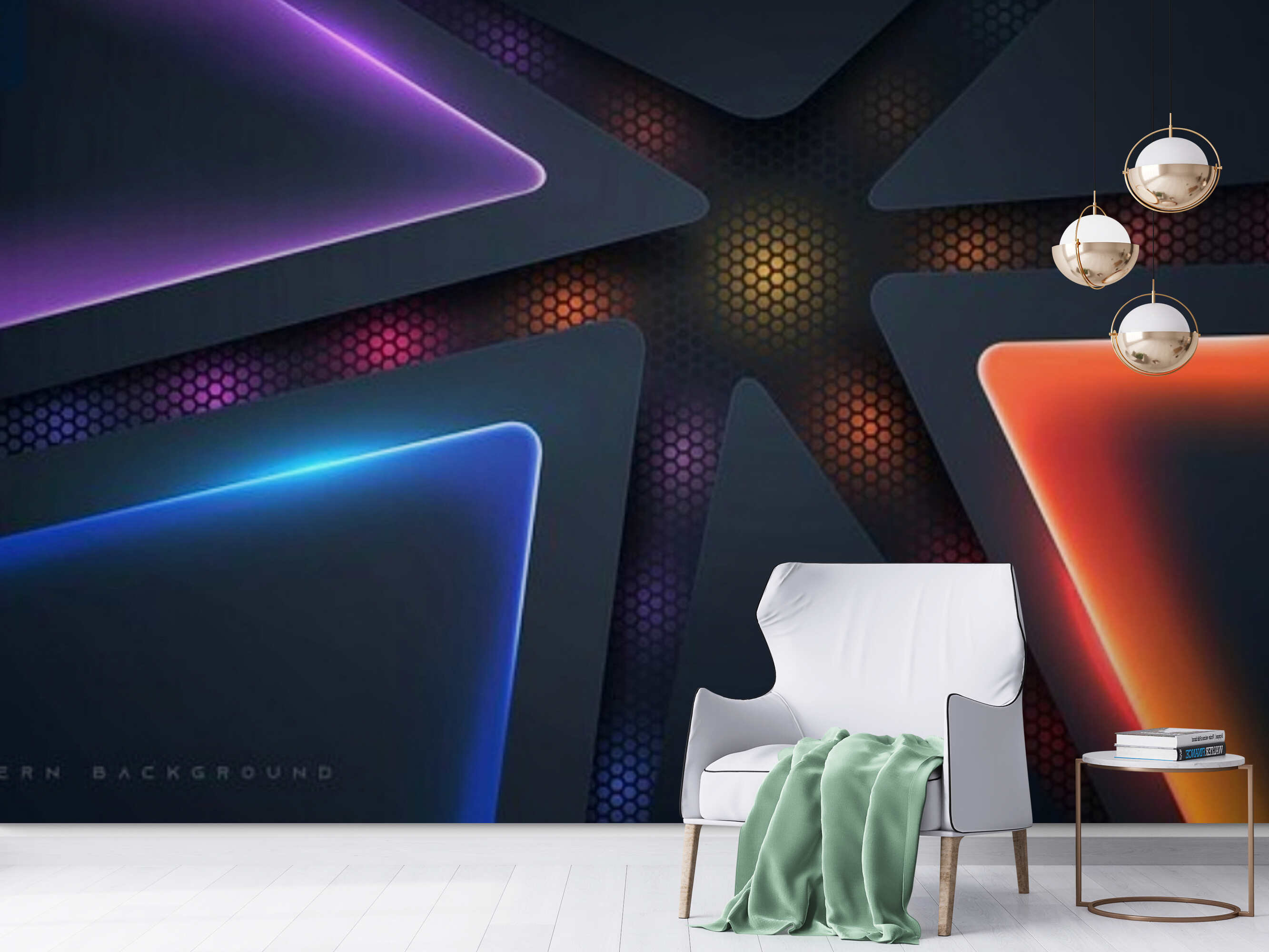 3D Wallpaper Neon Wall Mural Decor Kids 3d Wall Paper Bedroom Etsy