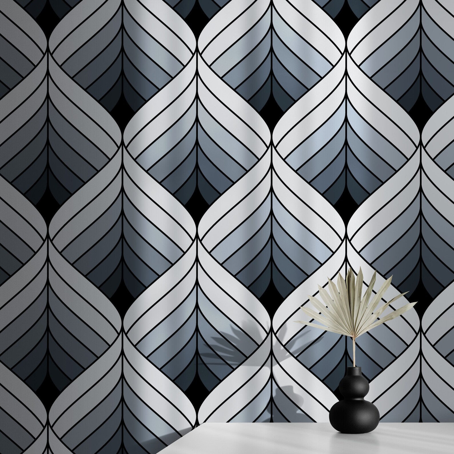Custom Vinyl Wallpaper 3D Geometric Wall Mural 3D Striped Etsy