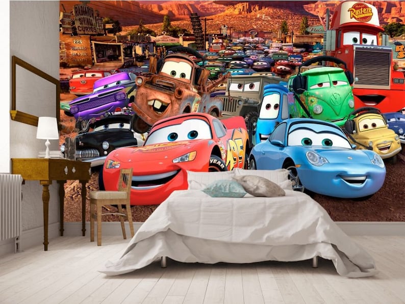 Custom Kids Wallpaper Wall Decals Cars Photo Wallpaper for Etsy