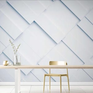 3D Geometric Peel and Stick Wall Mural: Abstract Removable Wallpaper