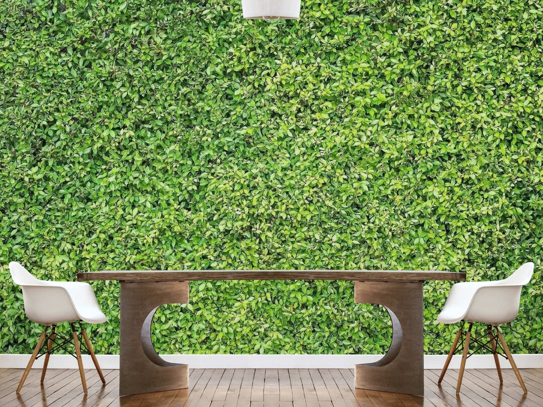 Green Wall Paper Custom Wall Art Wall Mural Adhesive Removable Floral
