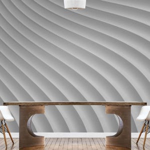 3D White Waves Wallpaper - Abstract Peel and Stick Wall Art, Modern Self-Adhesive Wallpaper for Home Decor, Minimalist DIY wall Covering